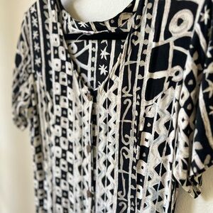 Vintage | dress button front 90s vintage black white S M L